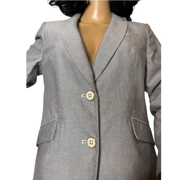 Tommy Hilfiger Two-Button Oxford Chambray Blazer blue preppy chic size 6 - Picture 6 of 16